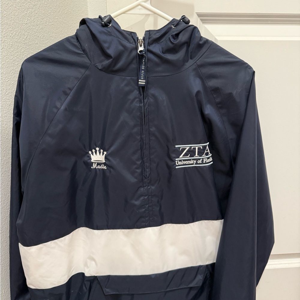Charles River Apparel Navy and White Puffer Jacket